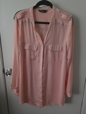 Women’s Blush Button-Down Utility Shirt - Long Sleeve